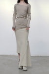 Marc le bihan long net eye skirt 2752 tilleul